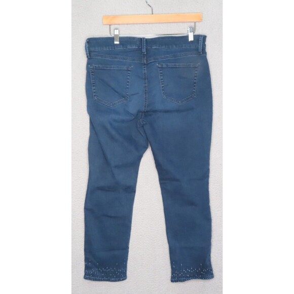 NYDJ Not Your Daughters Jeans 14 Blue Sheri Bling Ankle Lift Tuck Technology - Picture 2 of 11